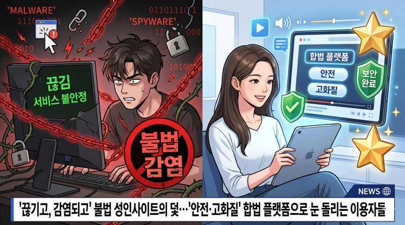 "끊기고, 감염되고" 불법 성인사이트의 덫…'안전·고화질' 합법 플랫폼으로 눈 돌리는 이용자들