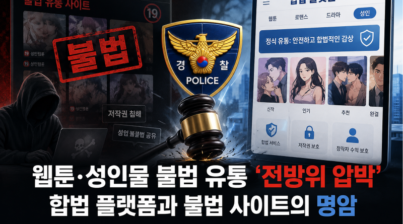 웹툰·성인물 불법 유통 ‘전방위 압박’…합법 플랫폼과 불법 사이트의 명암
