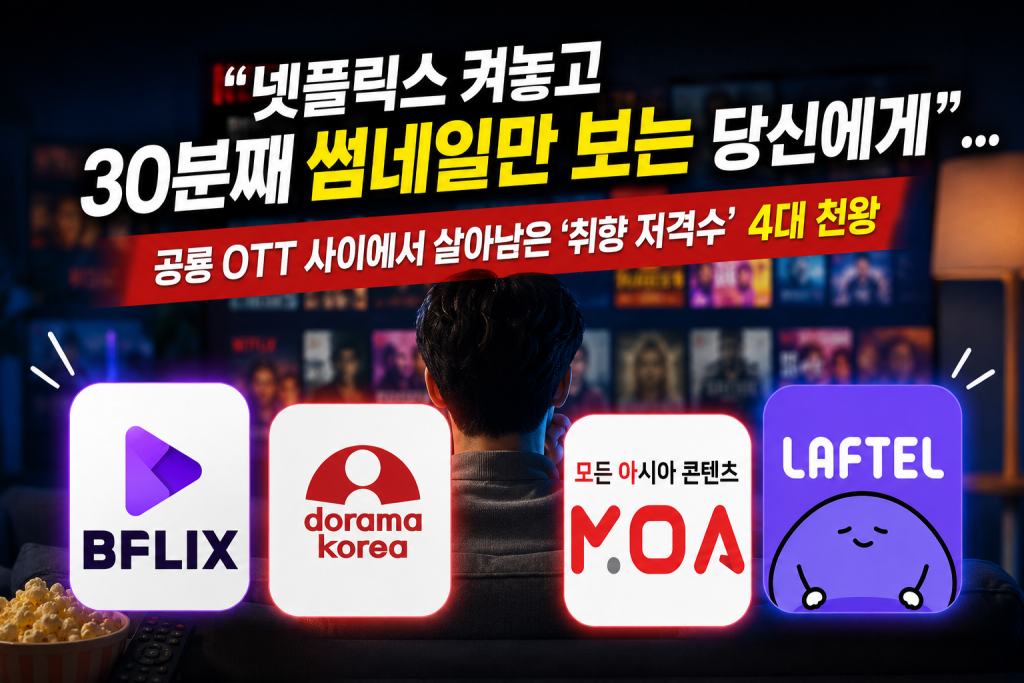 “넷플릭스 켜놓고 30분째 썸네일만 보는 당신에게”… 공룡 OTT 사이에서 살아남은 ‘취향 저격수’ 4대 천왕
