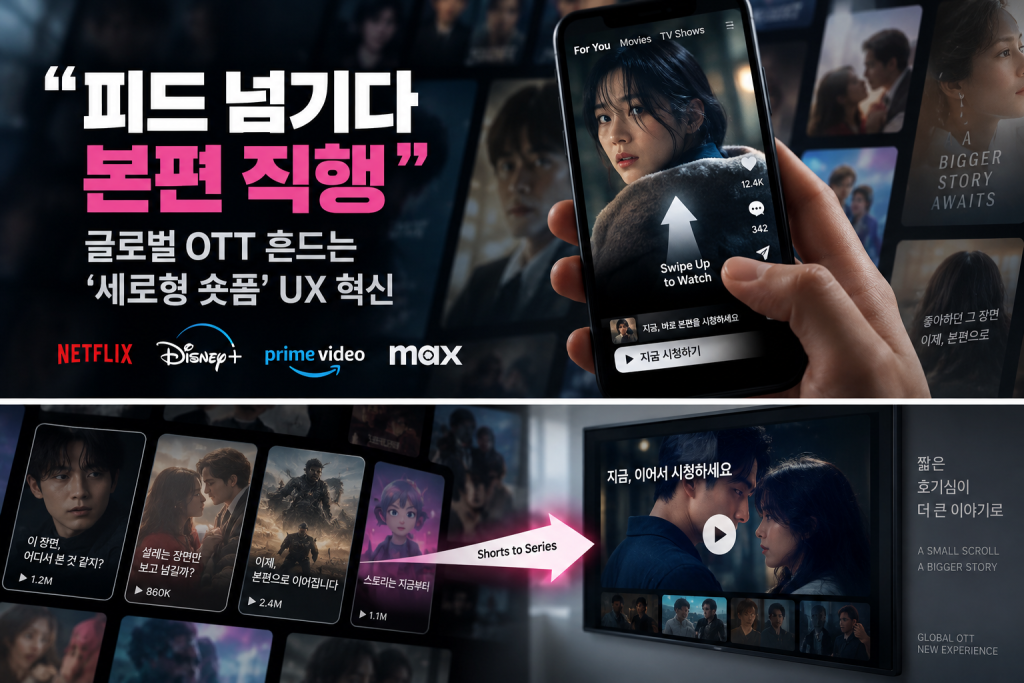 “피드 넘기다 본편 직행”… 글로벌 OTT 흔드는 ‘세로형 숏폼’ UX 혁신